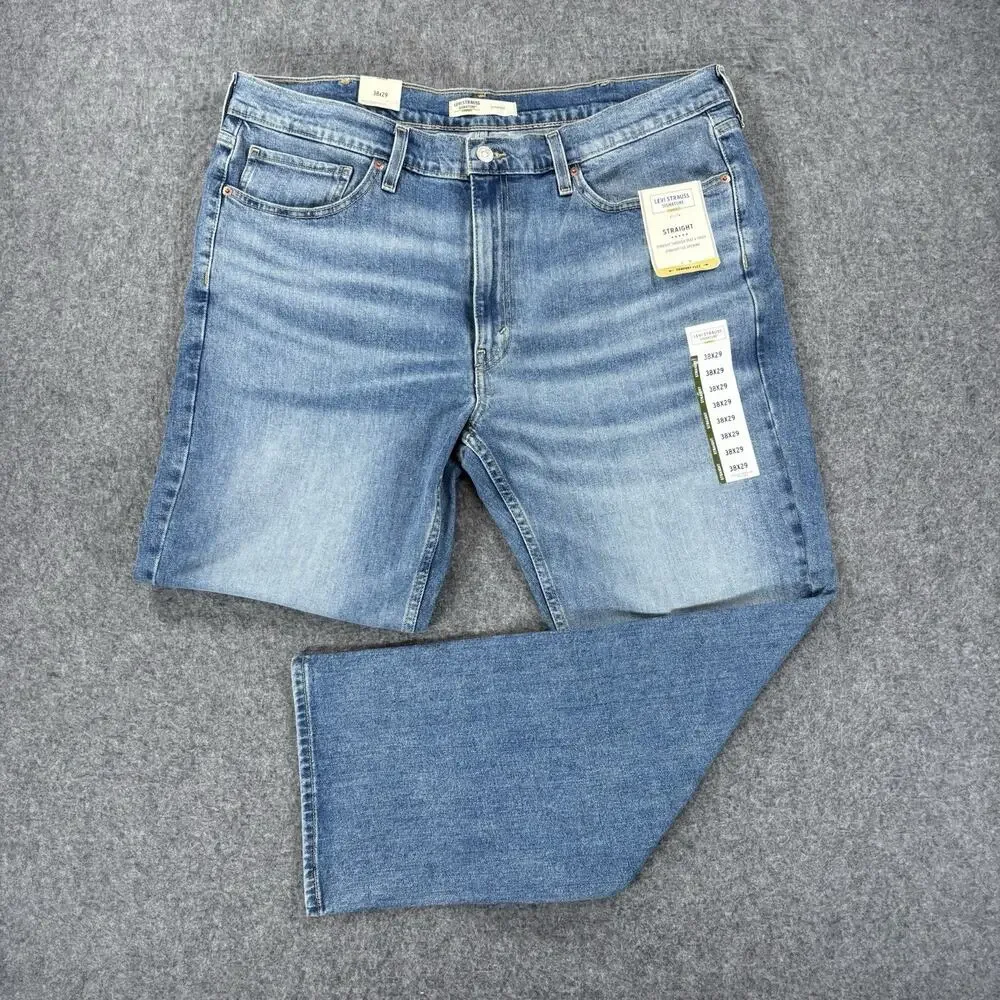Levi Strauss Signature Gold Men 38x29 Straight Comfort Flex Jeans Blue NWT